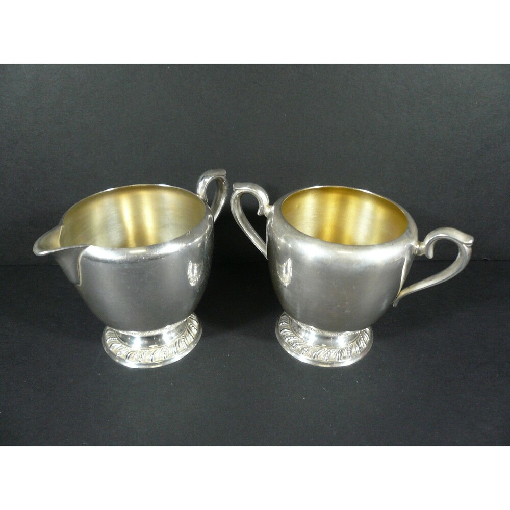 Antique Avon Wm Rogers Silver Plated Creamer & Sugar 3603 / 3604